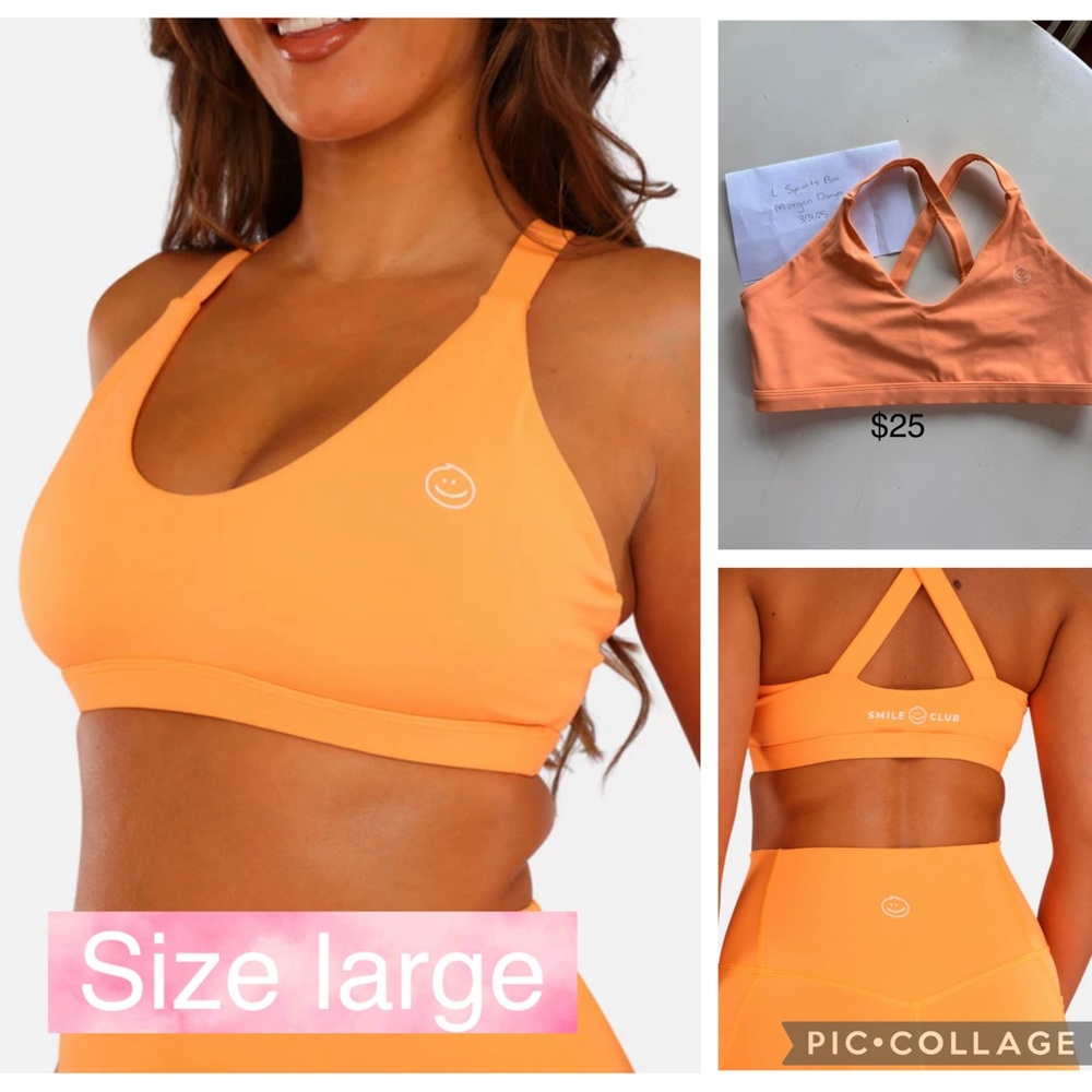 Moana Bikini Hype Orange Bra with Strappy Back Large